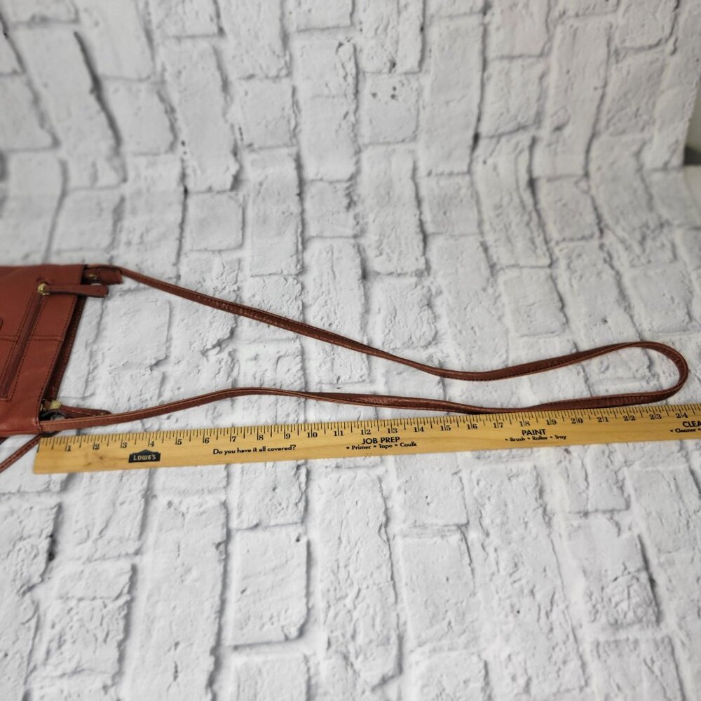 Etienne Aigner Whitney Collection Brown Leather Crossbody Bag With Keychain & ID - Picture 11 of 11